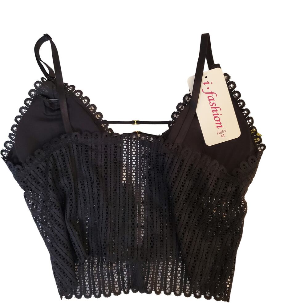 Body Suit Bundle - Black Mesh Bustier Top and Red Corset Tank Lingerie Sz M - Picture 7 of 12